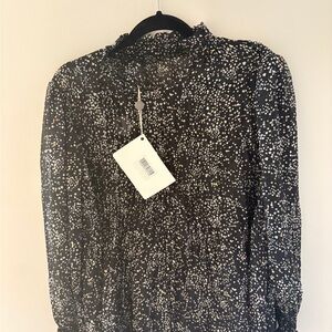 Maje Black and White Speckled Top